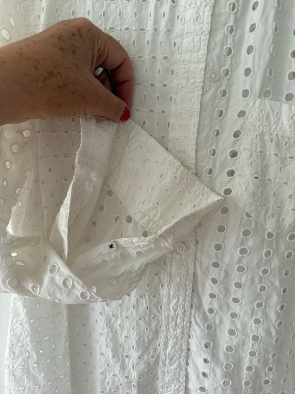 J. Crew White Eyelet Button-Down Shirt